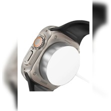 Megafox Teknoloji Gri Apple Watch Ultra 49 mm Uyumlu Sert Plastik Çizmeyen Pc Protective Ekran ve Kasa Koruyucu Gard