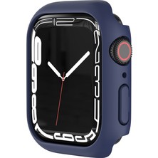 Megafox Teknoloji Lacivert Apple Watch 38 mm Uyumlu Kasa ve Ekran Koruyucu Sert Silikon Renkli 360 Sert Pc Gard