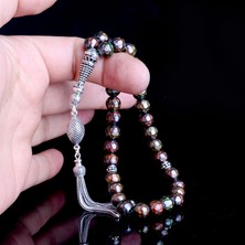 Tesbih Sepetim 925 Ayar Gümüş Püsküllü Renk Değiştiren His Taşı Tesbih