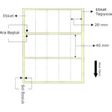 Engin Kağıt 5 Rulo 20 x 40 Barkod Termal Etiket, Yanyana 5 Li. Bir Ruloda 5 Bin, Toplam 25 Bin Etiket.