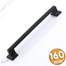 Badem10 Gama 160 mm Siyah Kulp Metal Mobilya Çekmece Mutfak Dolap Dolabı Kapak Kulpları Kulbu Kulpu 16 cm