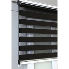 Özel Jaluzi Siyah  Zebra Stor Perde (Siyaha siyah)