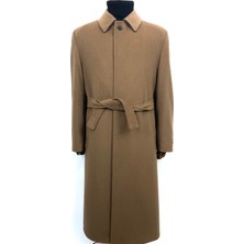 Şan 1070 Model Erkek Camel Bebe Yaka Kemerli Uzun Palto