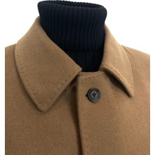 Şan 1070 Model Erkek Camel Bebe Yaka Kemerli Uzun Palto