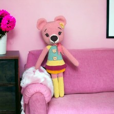 Paris Organik Pembe Amigurumi Masum Ayıcık (34 Cm)