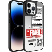 Megafox Teknoloji Apple iPhone 14 Pro Uyumlu Kılıf Aynalı Desenli Kamera Korumalı Parlak Mirror Kapak, Fragile