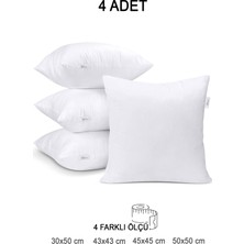 Vionel Home 4 Adet Premium Kare Kırlent Iç Yastık Elyaf Dolgulu Oyuncu Koltuk Yastığı, 30 x 50