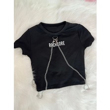 Pinkys Zincirli Crop Tshirt