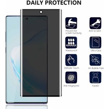 MTK Moveteck Samsung Galaxy Note 10 Plus Ekran Koruyucu Hayalet Seramik Cam Mat Privacy Tam Kaplar Oval Kavisli