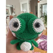 Paris Organik Sevimli Kurbağacık Amigurumi Anahtarlık