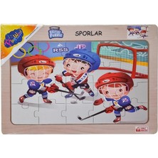 Esbu Ony-85-86-87-88 Ahşap Eğitici Puzzle Sporlar -Onyıl