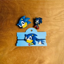 Birikiyedi Sonic 3 Lü Set Crocs Jibbitz Terlik Süsü ve Makrome Örgülü Ayarlamalı Çocuk Bilekliği