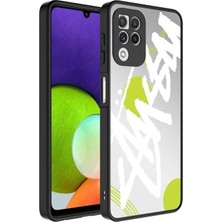 Megafox Teknoloji Samsung Galaxy A22 4g Uyumlu Kılıf Aynalı Desenli Kamera Korumalı Parlak Mirror Kapak, Yazı