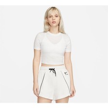 Air Baskılı Dar Kesimli Kısa Kadın Tişört DZ3751-121