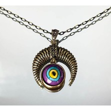 Çini Evi Hilal Bronz Çini Kolye