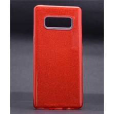 Megafox Teknoloji Samsung Galaxy Note 8 Uyumlu Kılıf Shining Silikon, Kırmızı