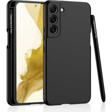 Megafox Teknoloji Samsung Galaxy S22 Plus Uyumlu Kılıf Kalemli Kıpta Kapak, Siyah