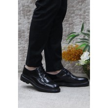 Mehmet Mete 2746 Siyah Açma Iç Ve Dış  Deri Kalın Taban Erkek Ayakkabı