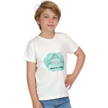 Dekim Moda Erkek Çocuk Kısa Kollu Bisiklet Yaka Kudüs Mescid-I Aksa Baskılı T-Shirt