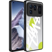 Megafox Teknoloji Xiaomi Mi 11 Ultra Uyumlu Kılıf Aynalı Desenli Kamera Korumalı Parlak Mirror Kapak, Yazı