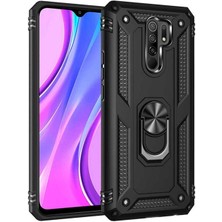 Megafox Teknoloji Xiaomi Redmi 9 Uyumlu Kılıf Vega Kapak, Siyah