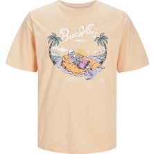 Jack & Jones Bisiklet Yaka Turuncu Erkek T-Shirt Jjzıon Tee Ss Crew Neck