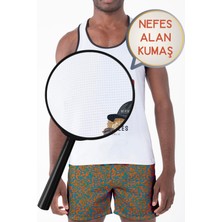 Miami Beach Dijital Baskılı Nefes Alan Clima Control Kumaş Erkek Askılı Plaj T-Shirt Atlet - Mb0384