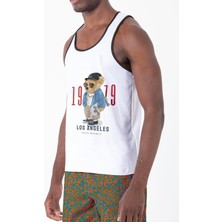 Miami Beach Dijital Baskılı Nefes Alan Clima Control Kumaş Erkek Askılı Plaj T-Shirt Atlet - Mb0384