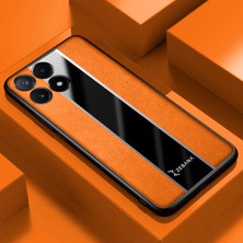 Zebana Xiaomi Poco X6 Pro 5g Uyumlu Kılıf Zebana Premium Deri Kılıf Turuncu