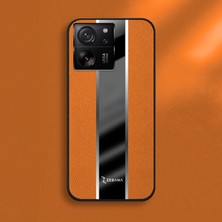 Zebana Xiaomi Mi 13T Uyumlu Kılıf Zebana Premium Deri Kılıf Turuncu