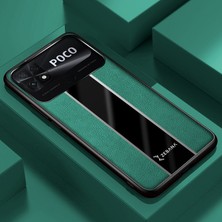 Zebana Xiaomi Poco C40 Uyumlu Kılıf Zebana Premium Deri Kılıf Yeşil