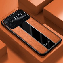 Zebana Xiaomi Poco C40 Uyumlu Kılıf Zebana Premium Deri Kılıf Kahverengi