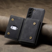Zebana Samsung Galaxy S22 Uyumlu Kılıf Zebana 2in1 Elite Class Cüzdanlı Deri Kılıf Siyah
