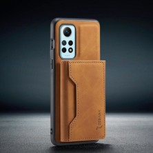 Zebana Xiaomi Redmi Note 12 Pro 4g Uyumlu Kılıf Zebana 2in1 Elite Class Cüzdanlı Deri Kılıf Kahverengi