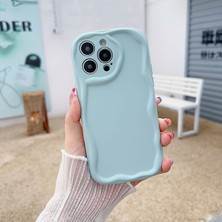Zebana Apple iPhone 15 Pro Max Uyumlu Kılıf Zebana Wave Mat Silikon Kılıf Açık Mavi