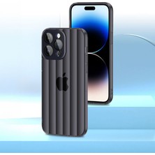 Zebana Apple iPhone 14 Pro Uyumlu Kılıf Zebana Bumper Silikon Kılıf (Kamera Lens Korumalı) Siyah