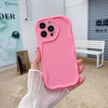 Zebana Apple iPhone 14 Pro Max Uyumlu Kılıf Zebana Wave Mat Silikon Kılıf Pembe