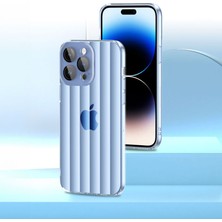 Zebana Apple iPhone 15 Pro Uyumlu Kılıf Zebana Bumper Silikon Kılıf (Kamera Lens Korumalı) Açık Mavi