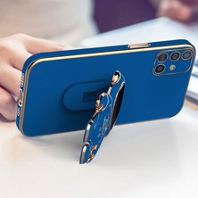 Zebana Samsung Galaxy A51 Uyumlu Kılıf Zebana Standlı Astronot Silikon Kılıf Petrol Mavisi