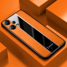 Zebana Xiaomi Poco X5 5g Uyumlu Kılıf Zebana Premium Deri Kılıf Turuncu