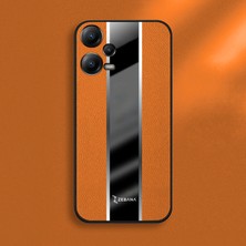 Zebana Xiaomi Poco X5 5g Uyumlu Kılıf Zebana Premium Deri Kılıf Turuncu