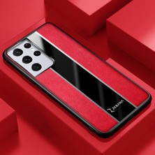Zebana Samsung Galaxy S24 Ultra Uyumlu Kılıf Zebana Premium Deri Kılıf Kırmızı