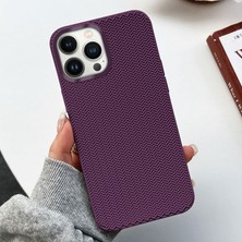 Zebana Apple iPhone 11 Pro Max Uyumlu Kılıf Zebana Woven Silikon Kılıf Derin Mor