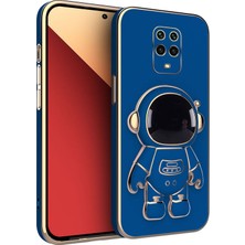 Zebana Xiaomi Redmi Note 9s Uyumlu Kılıf Zebana Standlı Astronot Silikon Kılıf Petrol Mavisi