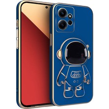 Zebana Xiaomi Redmi Note 12 4g Uyumlu Kılıf Zebana Standlı Astronot Silikon Kılıf Petrol Mavisi