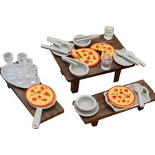 Praise6 1/18 Dollhouse Minyatür Barbekü Masaları ve Sandalyeler Pizza Şarap Bardakları Bebek Ev Mobilyaları Masa Dekorasyon Oyuncaklar (Yurt Dışından)