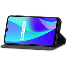 Bdt Shop Realme C15 Kordon Basit Iş Fermuar Deri Çanta Cüzdan (Yurt Dışından)