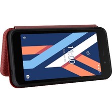 Bdt Shop Wıko Y52 Için Kart Tutucu Kickstand Deri Folio Flip Case ile Kılıf (Yurt Dışından)