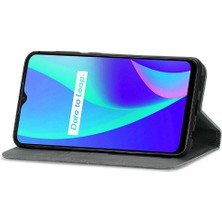 Bdt Shop Realme C15 Kordon Basit Iş Fermuar Deri Çanta Cüzdan (Yurt Dışından)