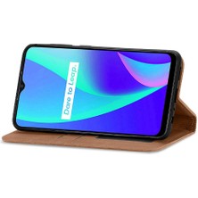 Bdt Shop Realme C15 Kordon Basit Iş Fermuar Deri Çanta Cüzdan (Yurt Dışından)